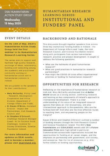 May2020_Humanitarian Research Learning Series_Institutional Panel_summary doc