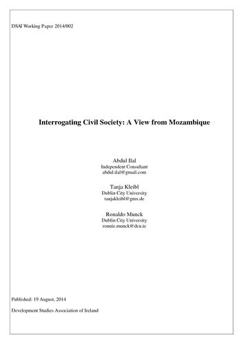 Publication cover - InterrogatingCivilSociety_Mozambique_AITKRM